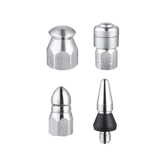 High Pressure Rotating Stainless Steel Sewer Jetter Drain Cleaning Nozzle for Cleaning Equipment Parts